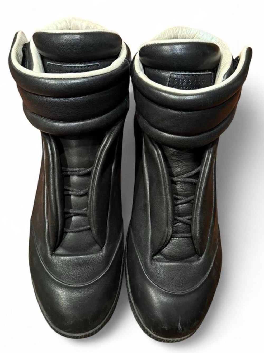 Maison Margiela Future Black Leather High Top Sneakers 46